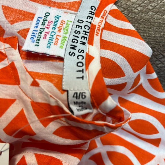 Gretchen Scott Kids Orange Tunic size 4/6 - Picture 4 of 9